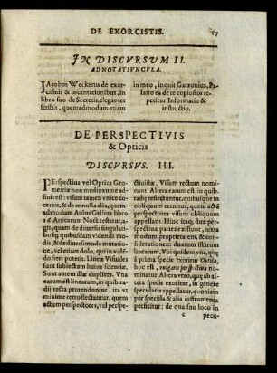 De Perspectivis & Opticis. Discursus III.