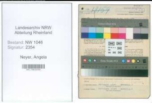 Entnazifizierung Angela Neyer , geb. 09.10.1918 (Postassistentin)