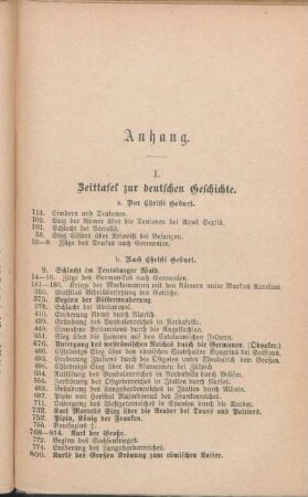 I. Zeittafel zur deutschen Geschichte.