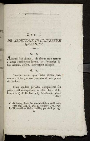 Cap. I. De Abortione In Universum Quædam. - Cap. IV. Prognosis.