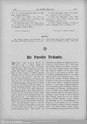 Die Parochie Neckanitz