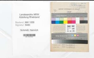 Entnazifizierung Heinrich Schmidt , geb. 02.03.1915 (Justizaufseher)