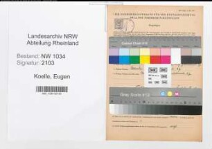 Entnazifizierung Eugen Koelle , geb. 00.00.0000 (Major)