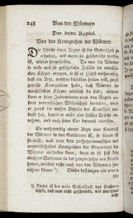 Das dritte Kapitel. Von den Kennzeichen der Würmer. - Das vierte Kapitel. Von der Prognosi.