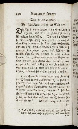 Das dritte Kapitel. Von den Kennzeichen der Würmer. - Das vierte Kapitel. Von der Prognosi.