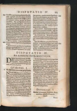 Disputatio IV. De Effectu Sacramentorum.