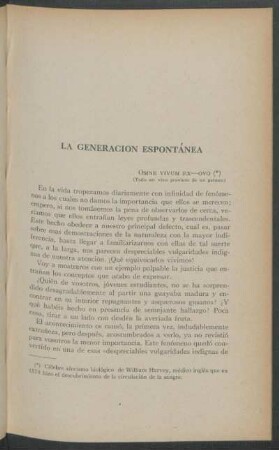 La generación espontánea