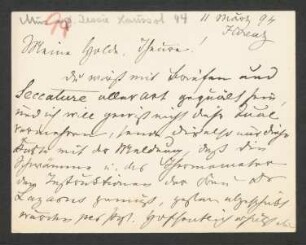 Briefkarte an Marie von Bülow : 11.03.1894