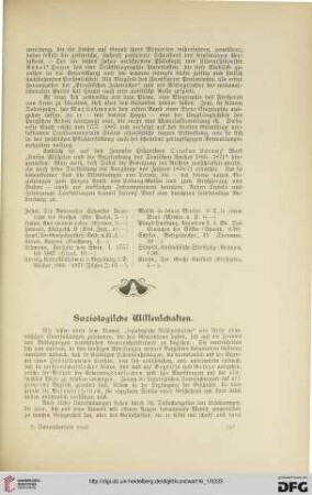 Literarischer Ratgeber des Kunsthandwerks für 1903, [8]: Soziologische Wissenschaften