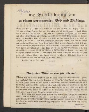 Roch eine Bitte — ein- für allemal