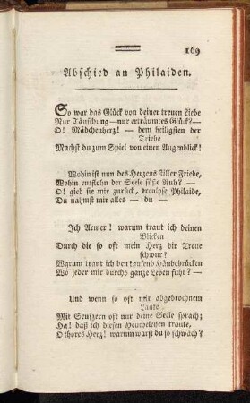 Abschied an Philaiden.