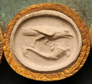 Der Rabe des Apollo sitzt auf einem Füllhorn (Daktyliothek, Supplement)