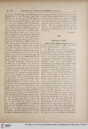 [Rezension von: J. Meier-Gräfe, William Hogarth]