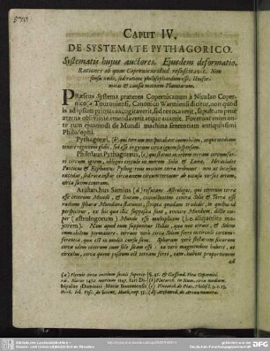 Caput IV. De Systemate Pythagorico