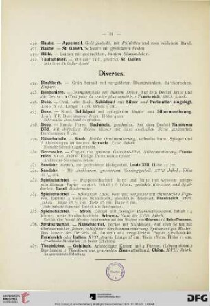 Diverses (Nr. 424-437)