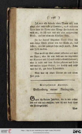 Vierzehntes Kapitel: Beschreibung meiner Riesengröße