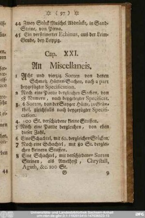 Cap. XXI. An Miscellaneis.