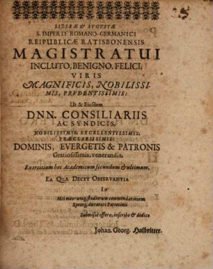 Dissertatio Inauguralis De Maioratu. Vulgo Majorats-Gütern