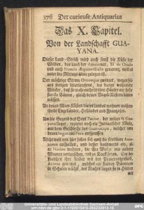 Das X. Capitel. Von der Landschafft Guayana.