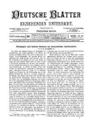 Pädagogik und höhere Schule im neunzehnten Jahrhundert