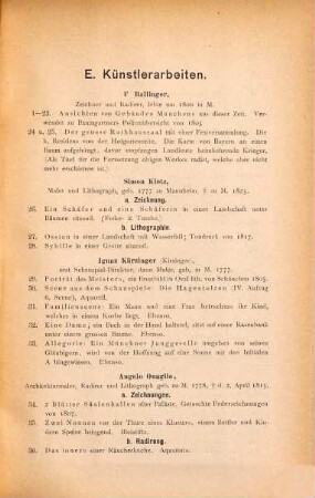 Historische Ausstellung der Stadt München, veranstaltet aus der Maillinger-Sammlung, 6. Serie, 4. Abtheilung. Die Regierungszeit des Kurfürsten und nachmaligen König Max I. : 1799 - 1825