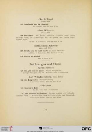 Zeichnungen und Stiche (Nr. 121 - 124)