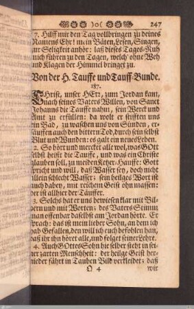 Von der H. Tauffe und Tauff-Bunde.