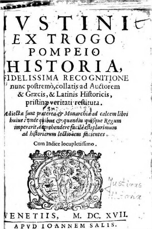 Epitoma historiarum Philippicarum Trogi Pompeii