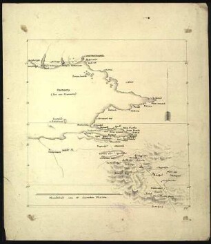 Reinzeichnung der Reisekarte Bursa - Konstantinopel