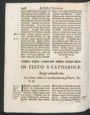 In Festo S. Catharinae