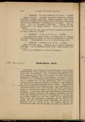 Deductiones Juris.