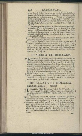 Liber XXX., XXXI., XXXII. De Legatis Et Fideicomisssis