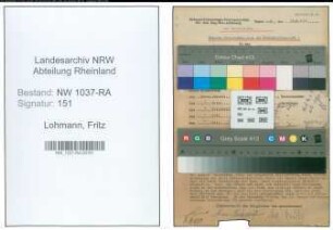 Entnazifizierung Fritz Lohmann , geb. 10.01.1903 ()