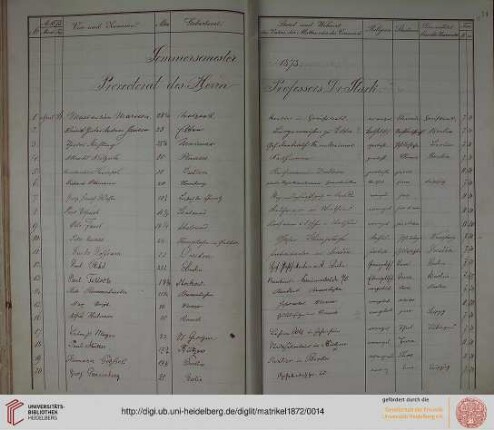 Sommer-Semester 1873
