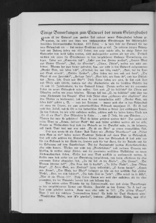 Einige Bemerkungen zum Entwurf des neuen Gesangbuches