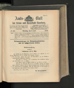 No. 131, 6. Juni 1916