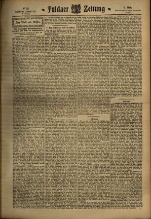 Dritte Ausgabe vom Samstag, den 04. Februar 1911.