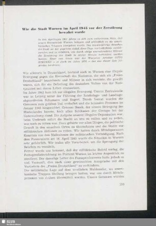 Wie die Stadt Wurzen im April 1945 vor der Zerstörung bewahrt wurde
