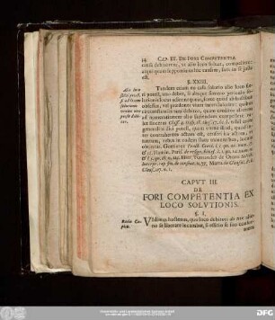 Caput III. De Fori Competentia Ex Loco Solutionis.