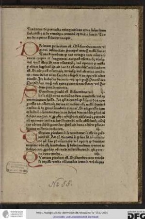 Tractatus de periculis contingentibus circa sacramentum eukaristie et de remediis eorundem ex dictis sancti Thome de Aquino feliciter incipit.