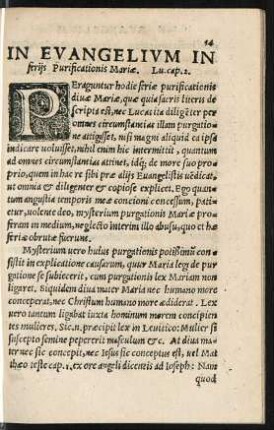 In Evangelium In feriis Purificationis Mariae. Lu. cap. 2.