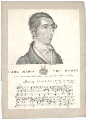 Kupferstich Carl Maria von Weber