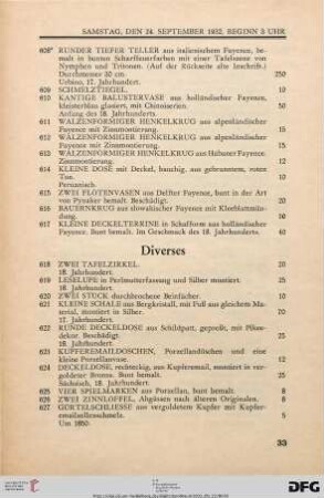 Diverses (Nr. 618-644)