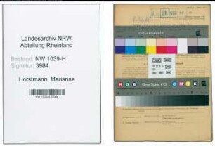 Entnazifizierung Marianne Horstmann , geb. 21.12.1920 (Postangestellte)
