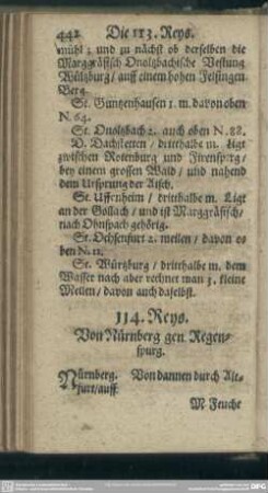 114. Reys. Von Nürnberg gen Regenspurg