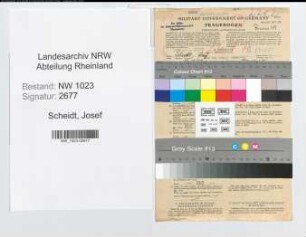 Entnazifizierung Josef Scheidt , geb. 19.12.1905 (Verw.Inspektor)