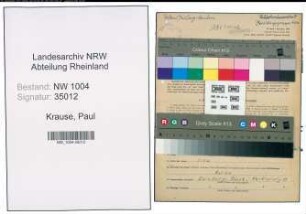 Entnazifizierung Paul Krause , geb. 11.01.1899 (Postbeamter)