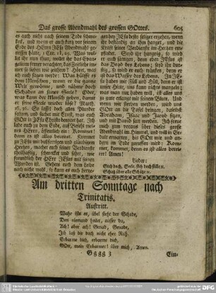 Am dritten Sonntage nach Trinitatis