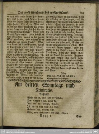 Am dritten Sonntage nach Trinitatis