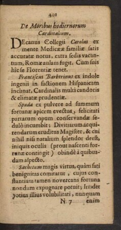 De Moribus hodiernorum Cardinalium.